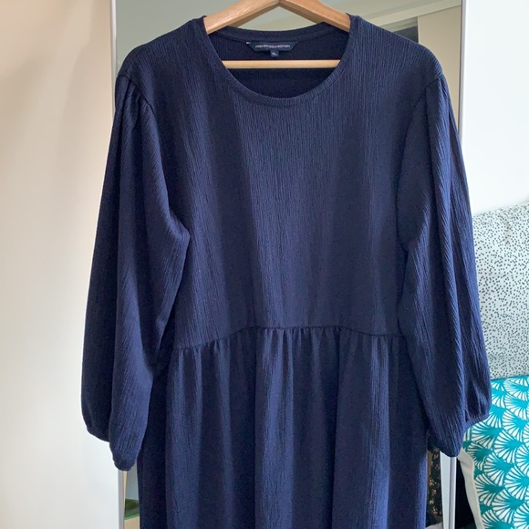 FRENCH CONNECTION navy tiered  Maxi dress AU XL - Picture 4 of 7